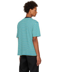 Sunnei Blue Green Stripe T Shirt