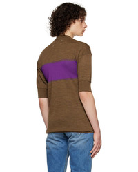 Maison Margiela Brown Purple Striped Sweater