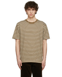 Norse Projects Brown White Johannes College Stripes T Shirt