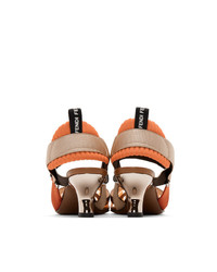 Fendi Brown And Orange Pvc Colibri Slingback Heels