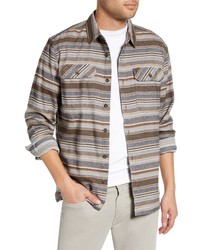 Brown Horizontal Striped Long Sleeve Shirt