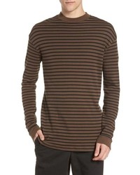 Brown Horizontal Striped Long Sleeve T-Shirt