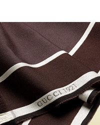 Gucci Striped Wool Silk Scarf