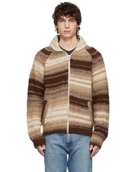 ERL Brown Wool Zip Up Sweater
