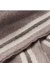 Loro Piana Fringed Striped Cashmere And Silk Blend Scarf