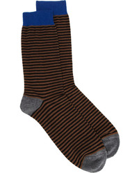 Barneys New York Bar Stripe Mid Calf Socks