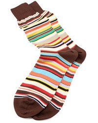 Paul Smith Classic Multi Stripe Socks Brown