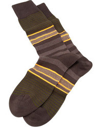 Paul Smith Twisted Stripe Socks Brown