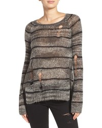 Pam & Gela Stripe Back Split Sweater