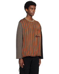 Song For The Mute Brown Striped Sweatshirt