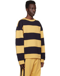 Dries Van Noten Tan Navy Striped Sweatshirt