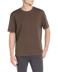 Brown Horizontal Striped T-shirt