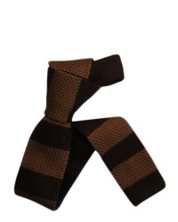 Dmitry Brown Stripe Italian Silk Knitted Tie