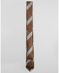 Asos Stripe Tie In Brown