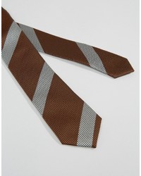 Asos Stripe Tie In Brown