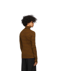 Dries Van Noten Brown And Navy Striped Sweater