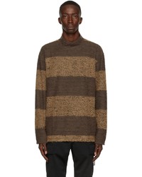 Mastermind World Brown Pile Stripe Hi Neck Sweater