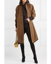 Balenciaga Houndstooth Wool Blend Coat