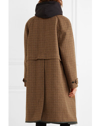 Balenciaga Houndstooth Wool Blend Coat