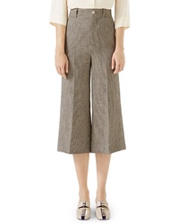 Brown Houndstooth Culottes