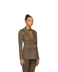 Rosetta Getty Beige And Black Double Breasted Peaked Lapel Blazer