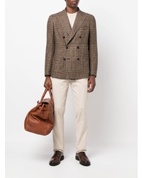 Tagliatore Houndstooth Print Double Breasted Blazer