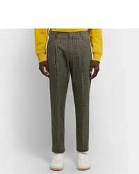 Acne Studios Brown Boston Checked Wool Blend Suit Trousers