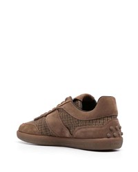 Tod's Tabs Houndstooth Print Suede Sneakers