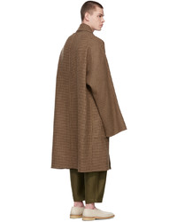 Hed Mayner Brown Wool Houndstooth Coat