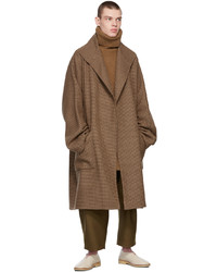 Hed Mayner Brown Wool Houndstooth Coat
