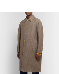 Gucci Reversible Logo Jacquard Cotton Blend Canvas And Houndstooth Wool Coat