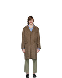 Brown Houndstooth Overcoats for Men | Lookastic