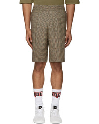 Brown Houndstooth Shorts