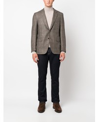 Canali Houndstooth Single Breasted Wool Blazer