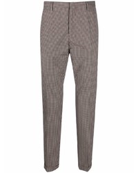 Brown Houndstooth Wool Chinos