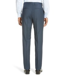 Z Zegna Flat Front Houndstooth Wool Trousers