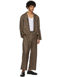 CONNOR MCKNIGHT Brown Wool Check Pajama Shirt