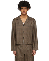 CONNOR MCKNIGHT Brown Wool Check Pajama Shirt