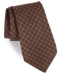 Brown Houndstooth Wool Tie