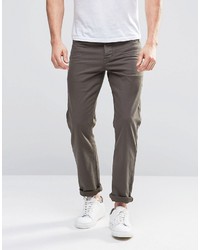 Asos Brand Stretch Slim Jeans In Khaki