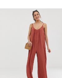 Asos Tall Asos Design Tall Low Back Jumpsuit In Crinkle