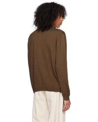 Another Aspect Brown Spread Collar Cardigan