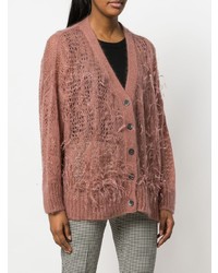 N°21 N21 Oversize Open Knit Feather Cardigan