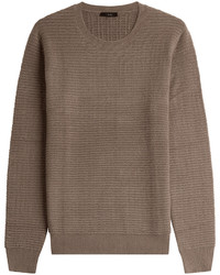 Brown Knit Crew-neck Sweater