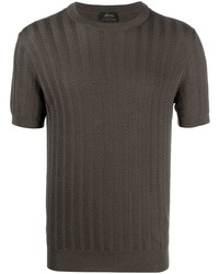 Brioni Cable Knit Cotton T Shirt