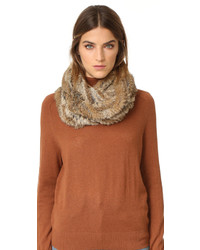 Brown Knit Fur Scarf