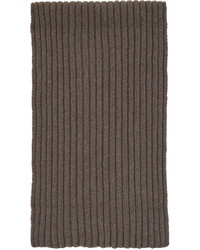 Rick Owens Gray Cashmere Long Knit Scarf
