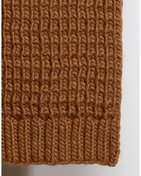 Asos Knitted Scarf In Tobacco
