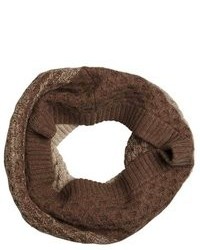 Hayden Light And Dark Brown Waffle Knit Cashmere Infinity Scarf