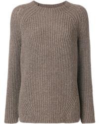 Brown Knit Wool Sweater